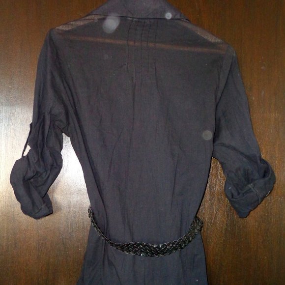 Anitlia Femme Button Blouse with Belt - Picture 2 of 2